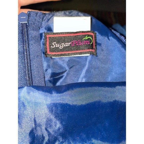 Dark Blue Party Tank Dress Sequins Handkerchief Tiered Hemline Sz 7 Youth - Picture 12 of 13